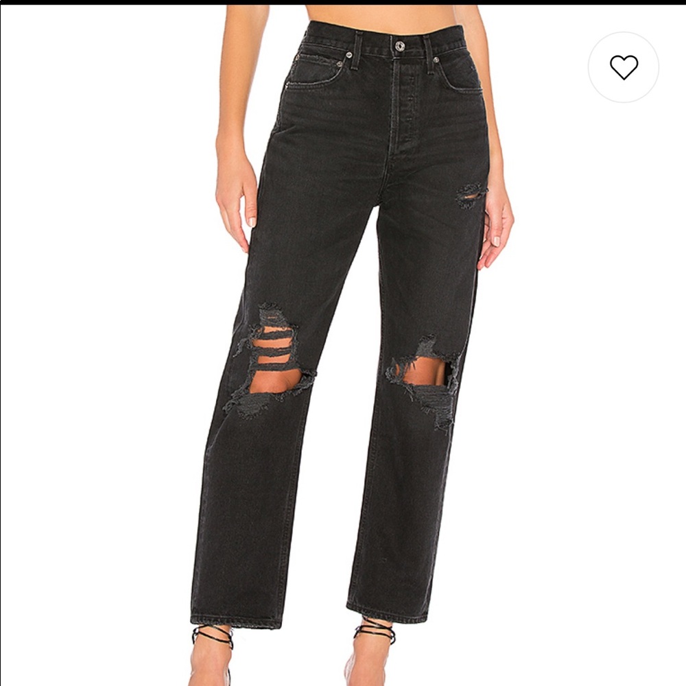 Agolde Black Distressed Women Jeans 22